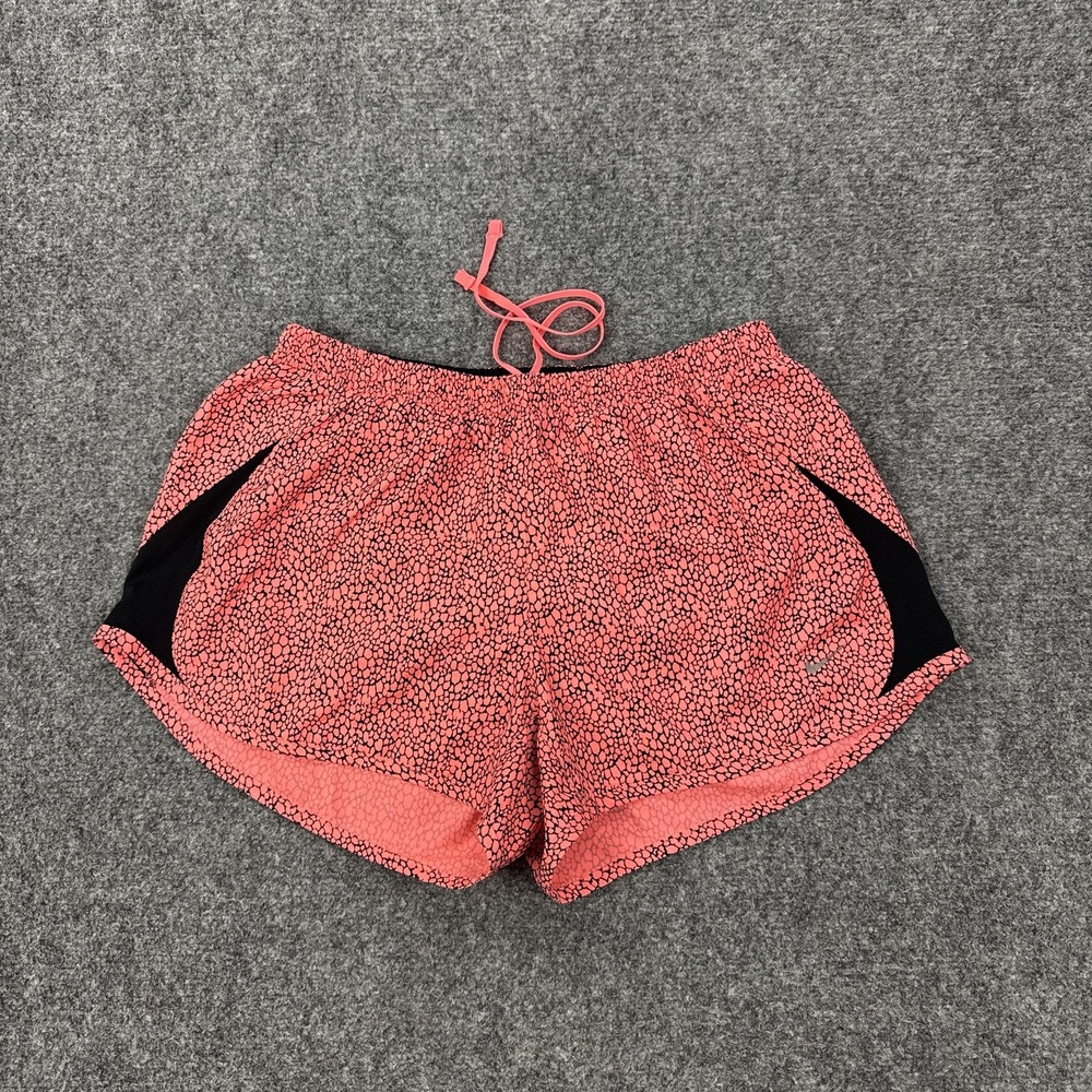 Nike Dri-FIT Running Shorts Womens Medium Pink Spotted 3.5 Inseam Athletic